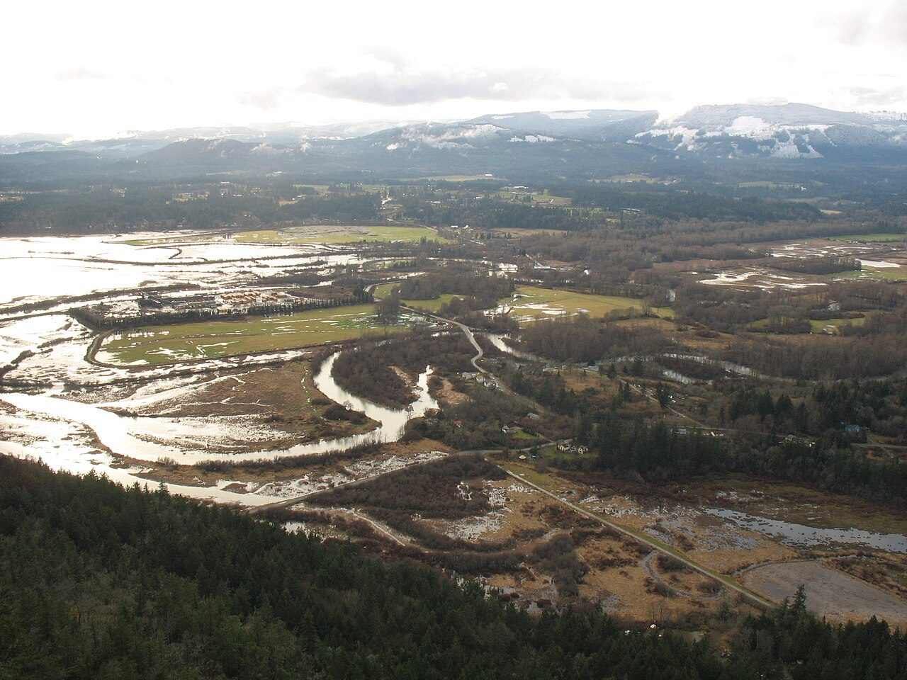 The Cowichan River delta, Cowichan Valley, British Columbia