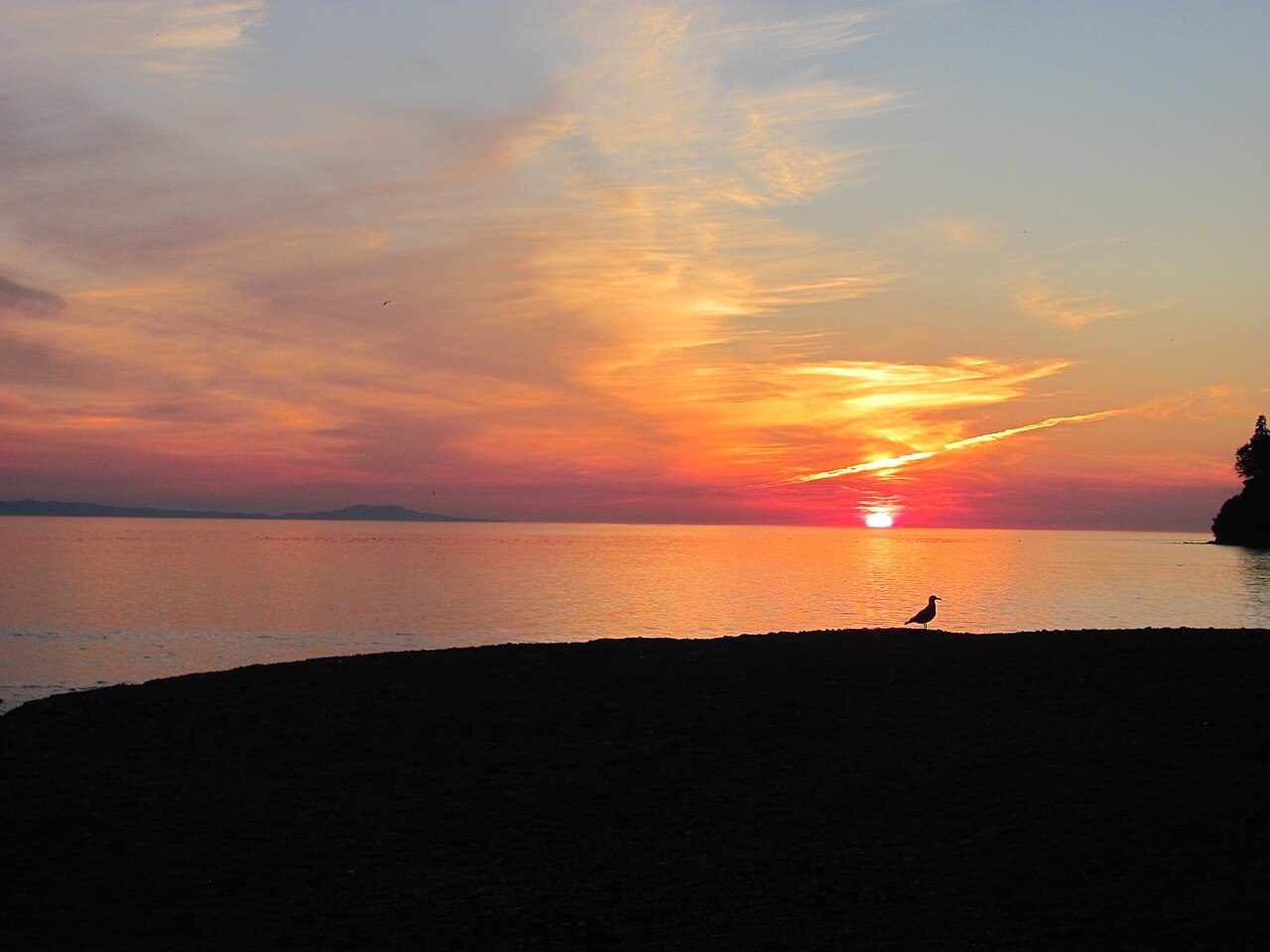 Sunset over Lake Cowichan, Vancouver Island